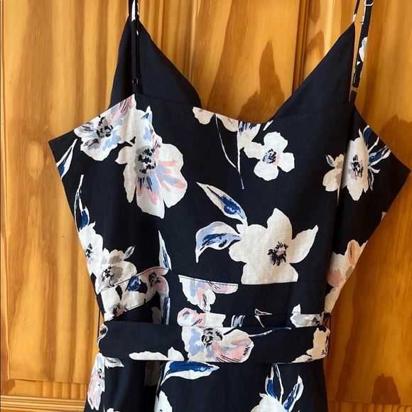 Banana Republic Navy Floral Spaghetti Strap Dress - Size 12 - Picture 6 of 10